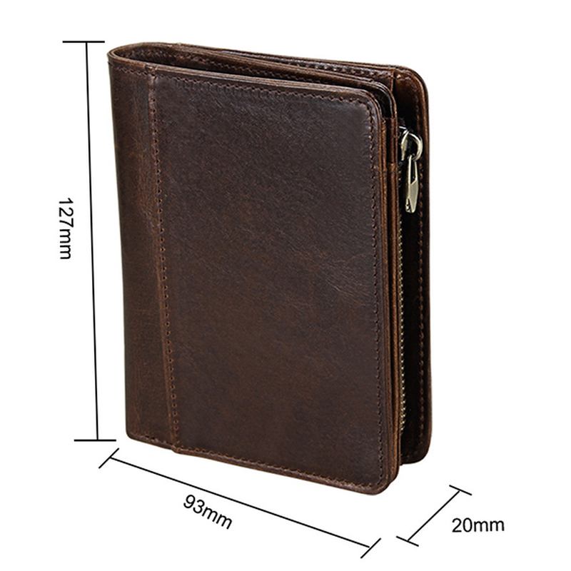 Blocking Herr Bifold Plånbok Äkta Läder Vintage Slim Card Holder Money Bag