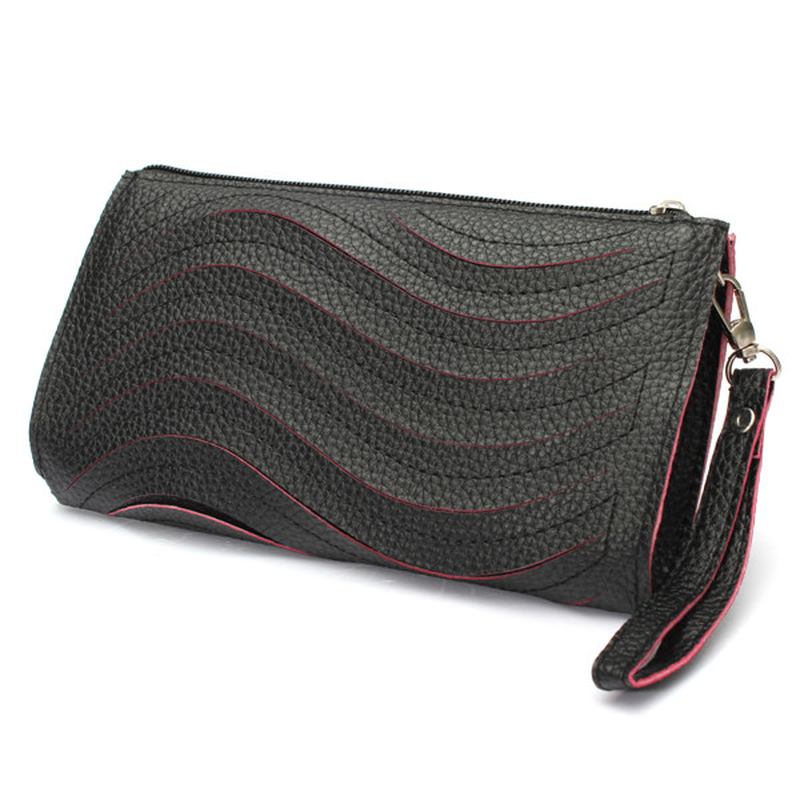 Dam Pu-handväska Wave Single Shoulder Cross Body Bag Handled Clutch Plånbok