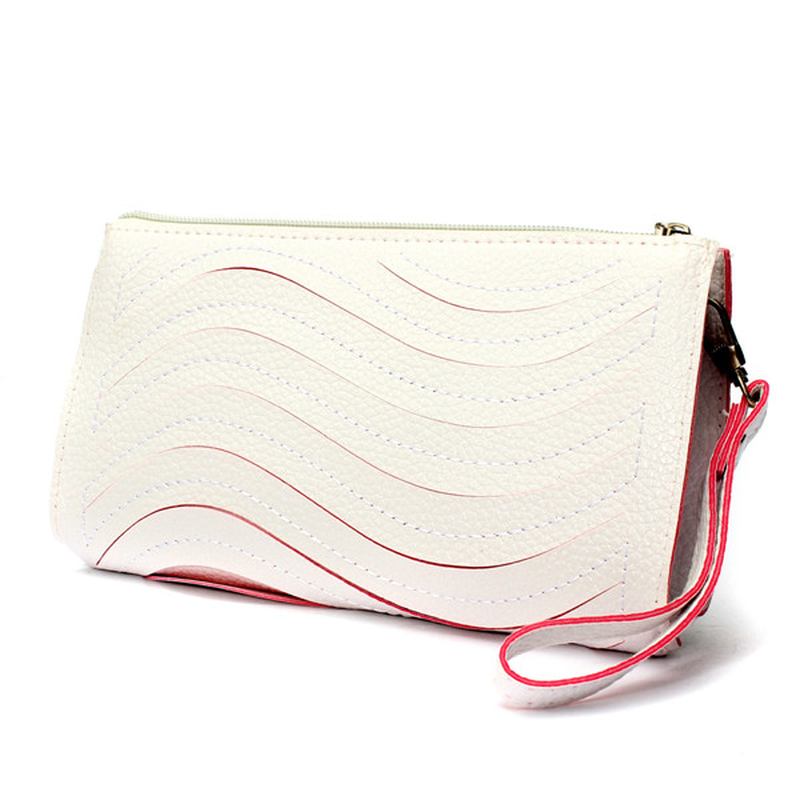 Dam Pu-handväska Wave Single Shoulder Cross Body Bag Handled Clutch Plånbok