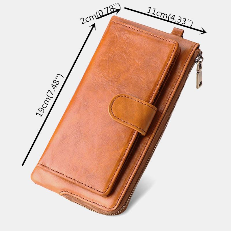 Kvinnor I Äkta Läder Multi-card Slots Telefonväska Money Clip Plånbok
