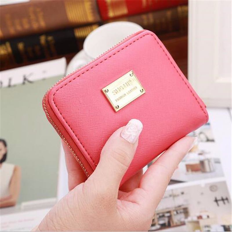 Kvinnor Mini Kort Plånbok Korthållare Läder Myntväska Pengar Handväska Handväska Clutch