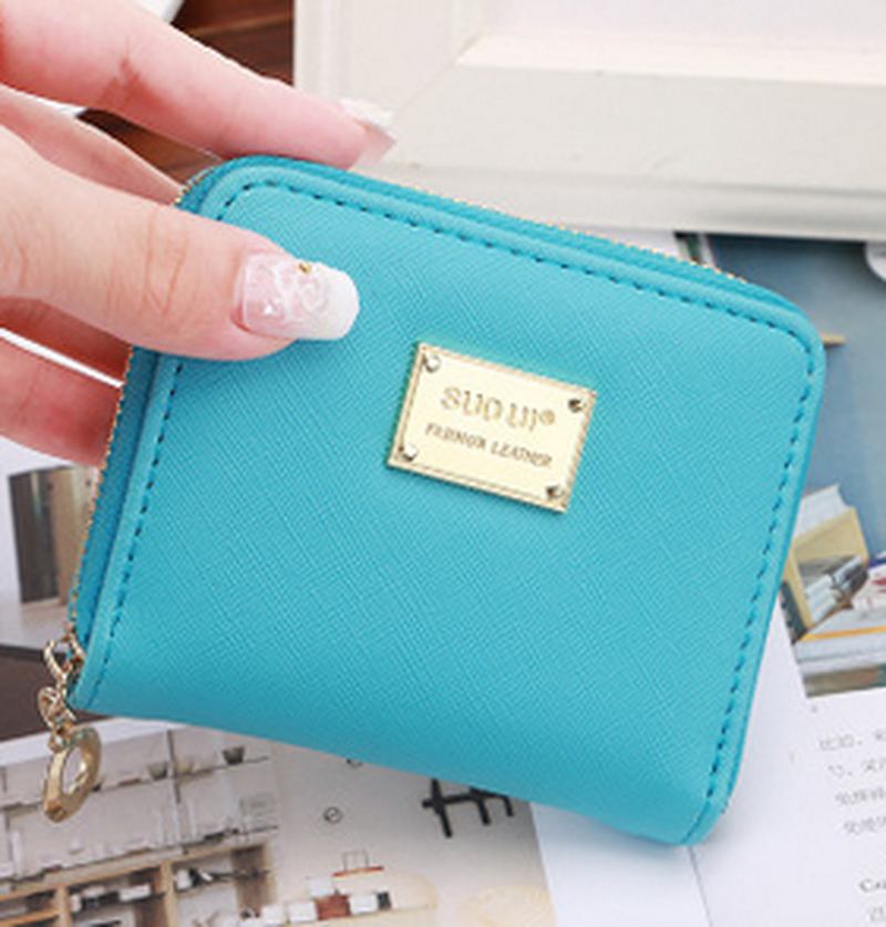Kvinnor Mini Kort Plånbok Korthållare Läder Myntväska Pengar Handväska Handväska Clutch