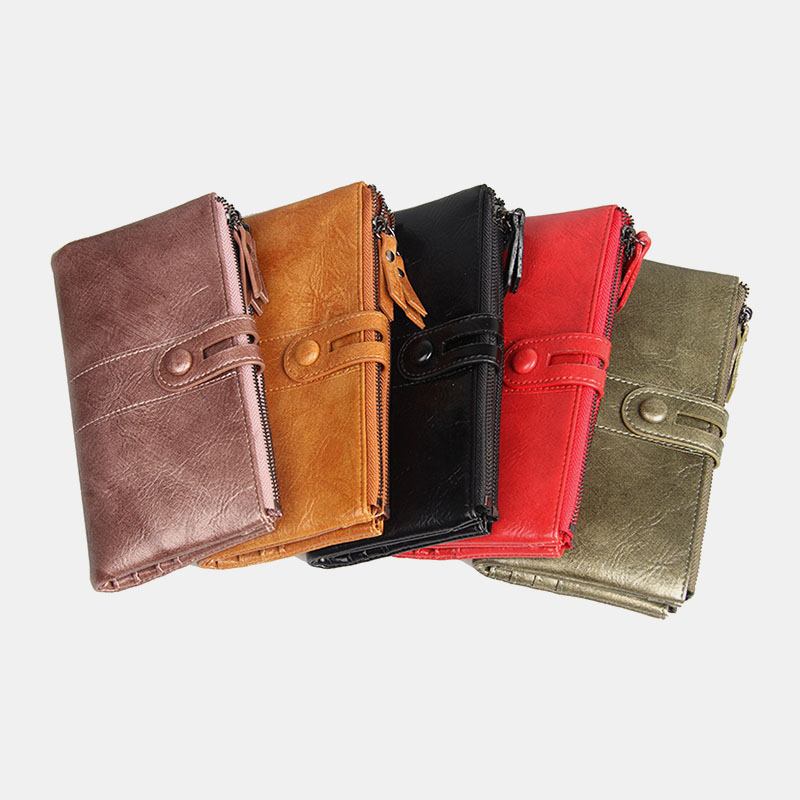 Kvinnor Multi-slots 12 Card Slots Dragkedja Bifold 6.3 Tums Telefon Lång Plånbok