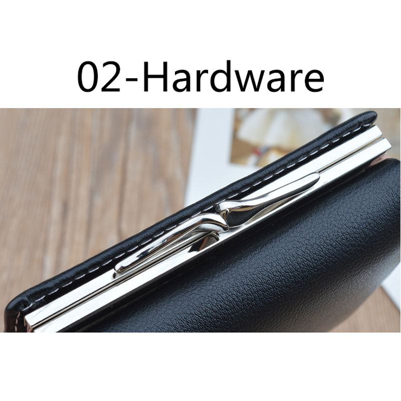 Kvinnor Pu Läder Blommig Clutch Kort Solid Spänne Damplånbok Mini Bärbar Kreditkortsväska