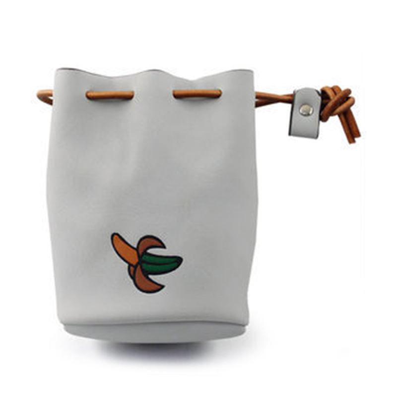 Kvinnor Pu Läder Fruktmönster Myntväska String Change Bag
