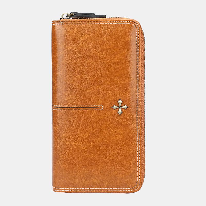 Kvinnor Som Blockerar Lång Plånbok Korthållare Dragkedja Clutches Bag