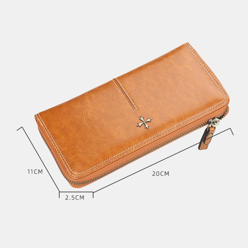 Kvinnor Som Blockerar Lång Plånbok Korthållare Dragkedja Clutches Bag