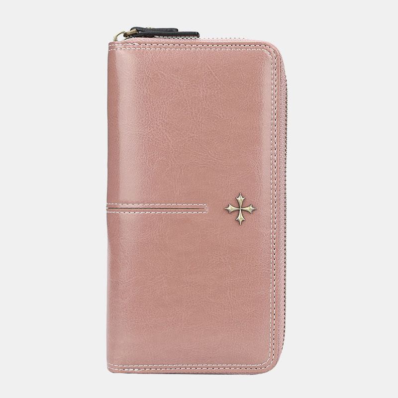 Kvinnor Som Blockerar Lång Plånbok Korthållare Dragkedja Clutches Bag