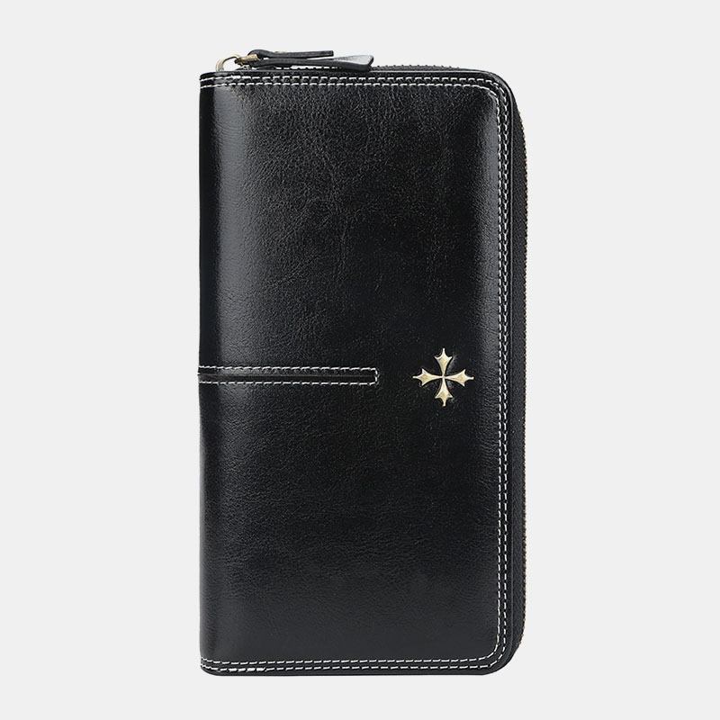 Kvinnor Som Blockerar Lång Plånbok Korthållare Dragkedja Clutches Bag