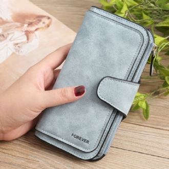 Kvinnor Trifold Matt Polsk Konstläder Lång Plånbok Korthållare Handväska Clutches Väskor