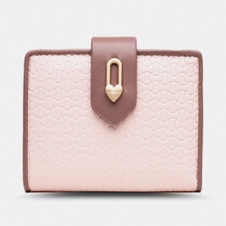 Kvinnor Wave Texture Pu Läder Dragkedja Hasp Bifold Plånbok Multi-card Slots Korthållare Kort Myntväska