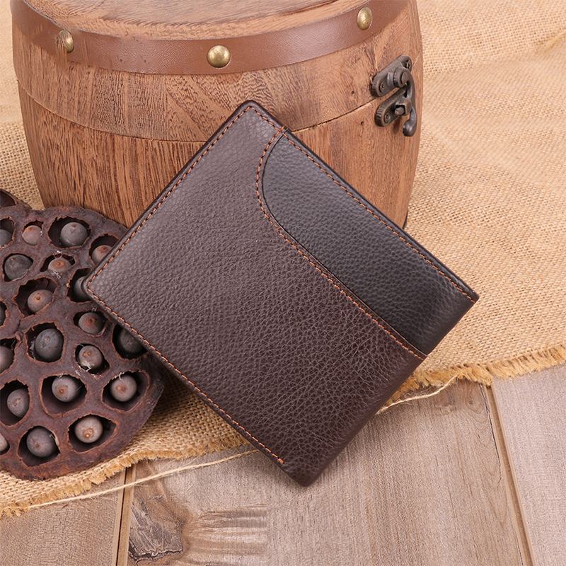 Män Äkta Läder Multi-card Slots Money Clip Plånbok
