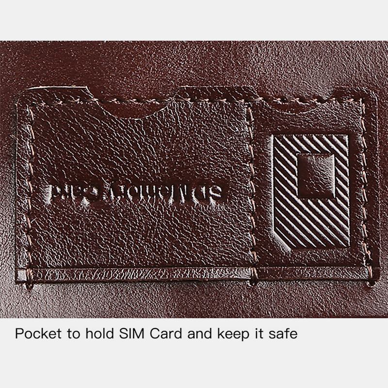 Män Äkta Läder Retro Bifold Tjock Stöldskyddskorthållare Myntväska Pengar Clip Kohudsplånbok