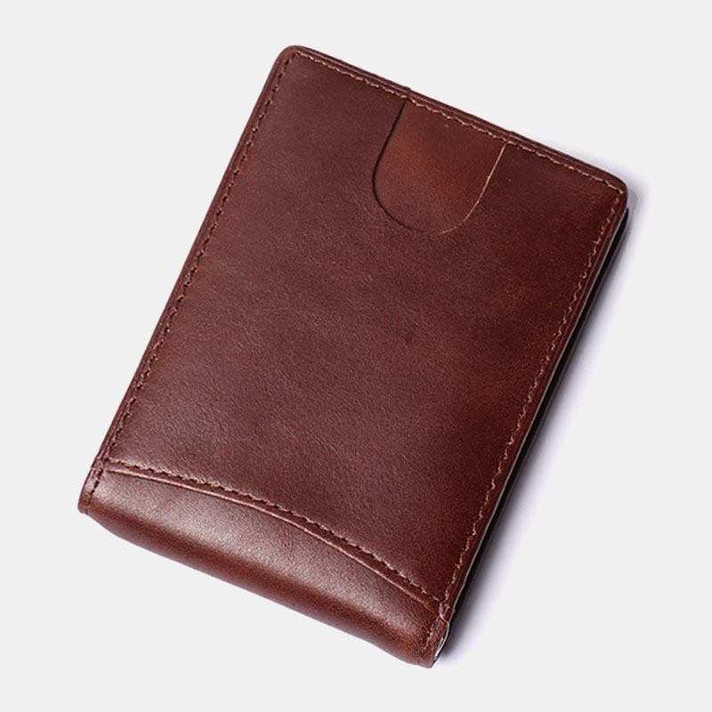 Män Äkta Läder Vintage Business Kohud Multi-card Slot Pengar Klippkortshållare Plånbok