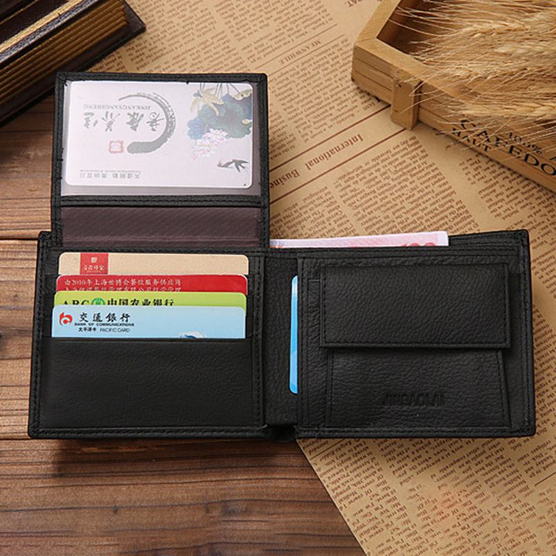 Män Äkta Läder Vintage Business Plånbok Card Holde