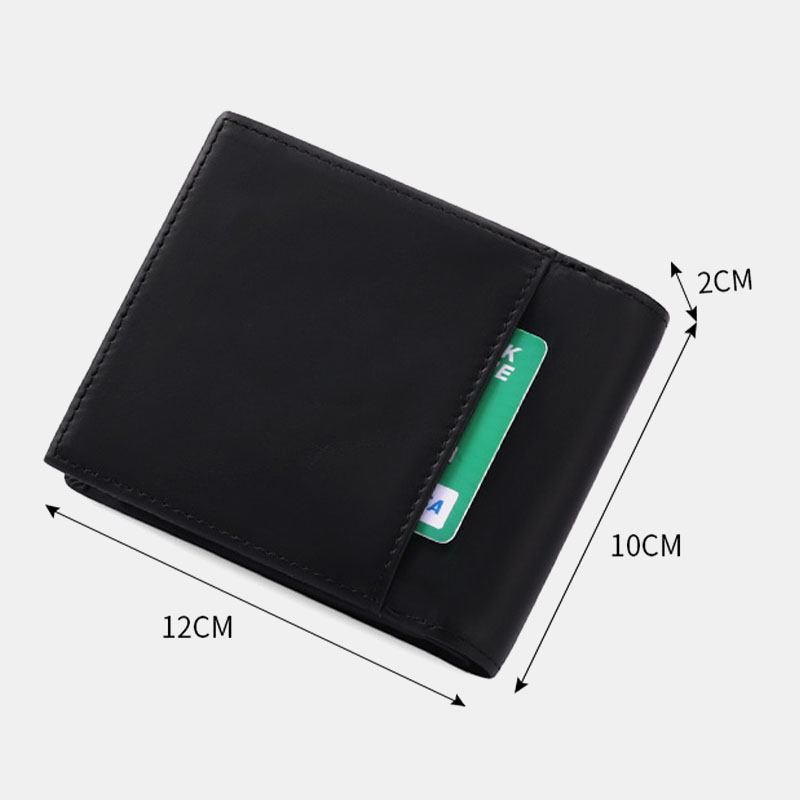 Män Bifold Blocking Plånbok Horisontell Stor Kapacitet Multi-card Slot Korthållare Myntväska Körkortsplånbok