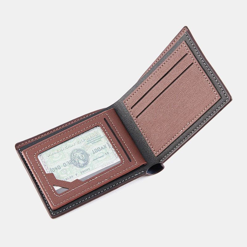 Män Bifold Kort Antimagnetisk Plånbok Vintage Multi-card Slots Korthållare Money Clip