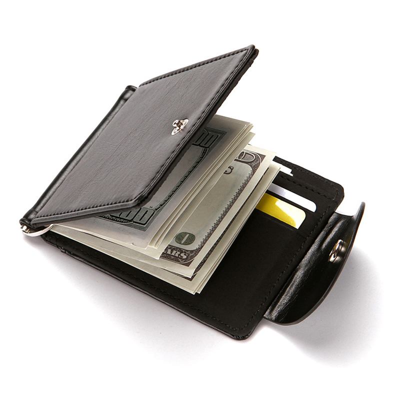 Män Faux Leather Creative Money Clip-plånbok