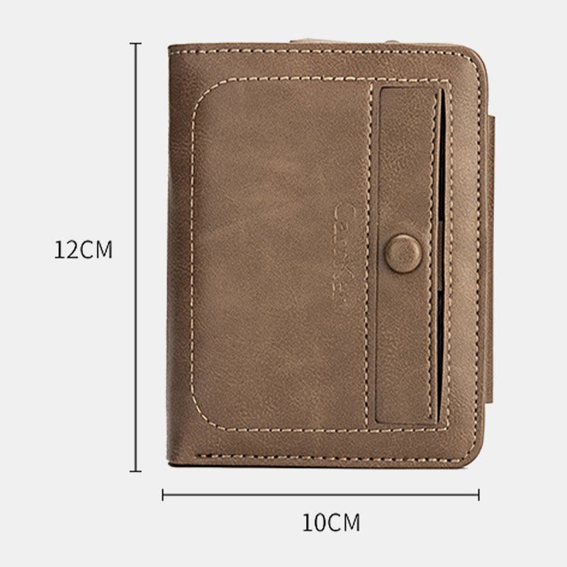 Män Faux Leather Retro Business Trifold Multi-slot Card Holder Plånbok