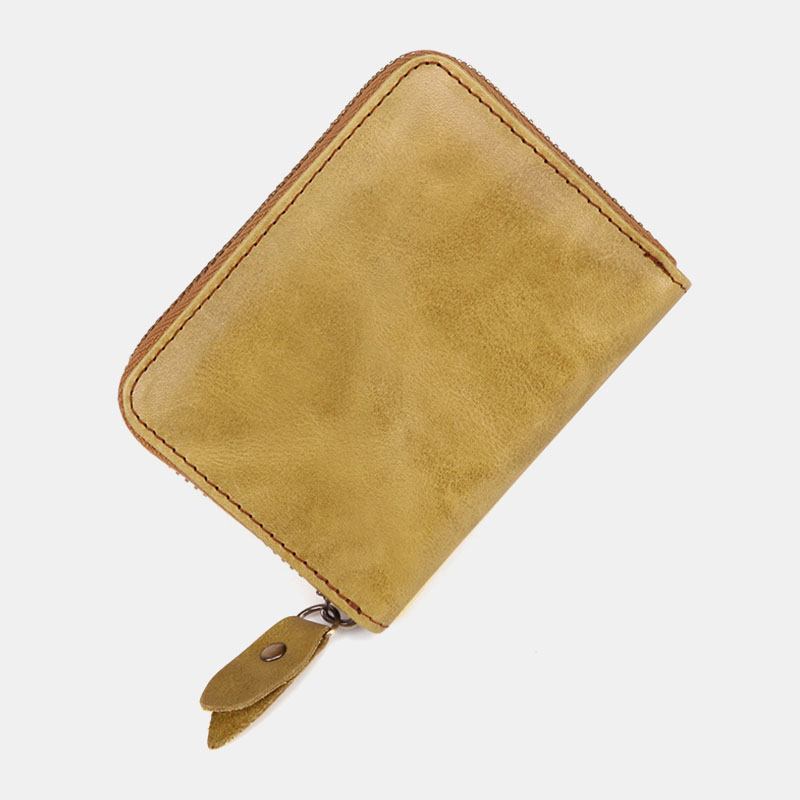 Män Kohud Orgelplånbok Anti-magnetisk Multi-card Slot Korthållare Money Clip Card Case