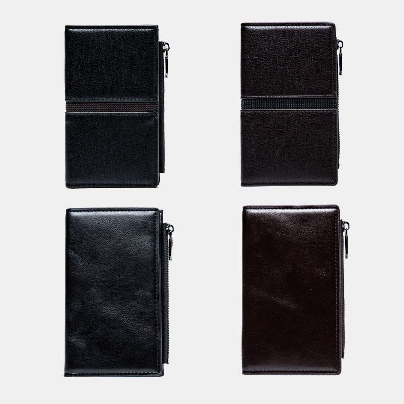 Män Konstläder Retro Business Multi-slot Hand Carry Korthållare Plånbok Clutch Handväska