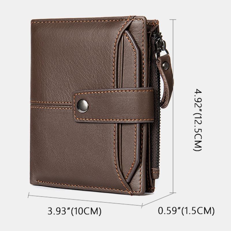 Män Kort Bifold Blocking Plånbok Retro Casual Multi-card Slot Korthållare Kohud Körkortsplånbok