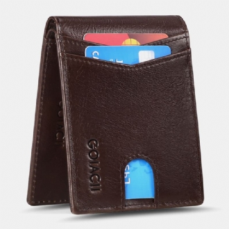 Män Kort Oljevax Första Lager Kohud Plånbok Blockerande Multi-card Slot Korthållare Myntväska