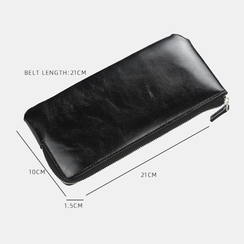 Män Lång Telefonväska I Konstläder Dragkedja Plånbok Korthållare Clutches Bag