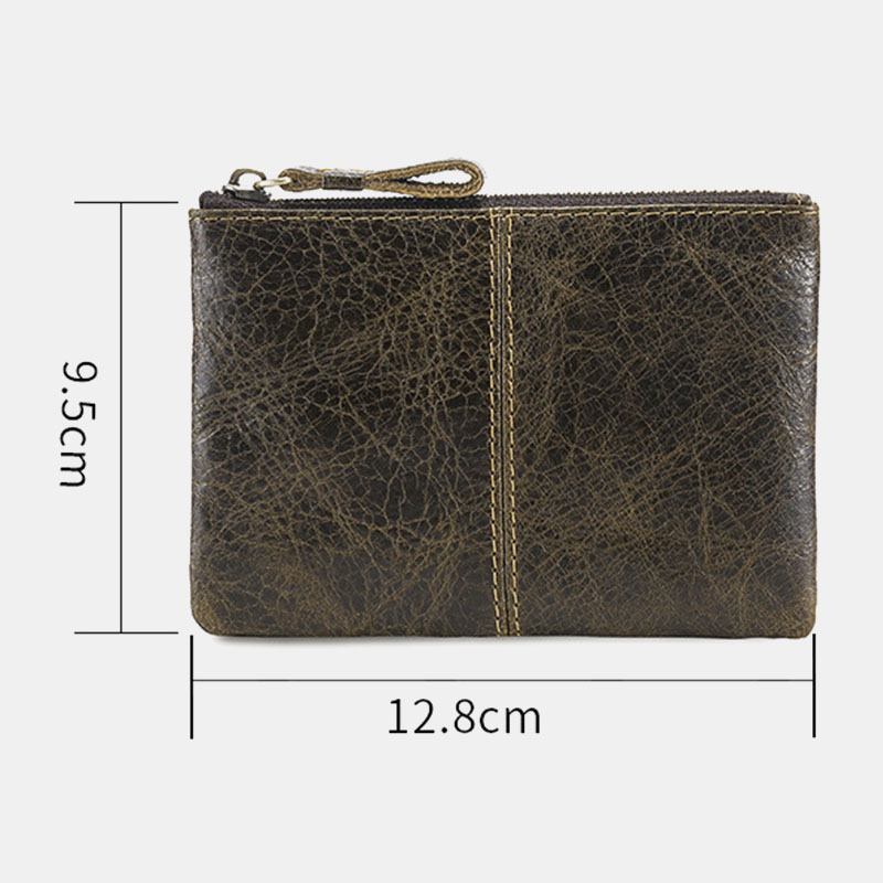 Män Minin Kort Zipper Kohud Plånböcker Myntväska Pengar Clip Clutch Plånböcker Nyckelfodral