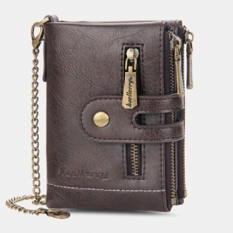 Män Pu Läder Lång Bifold Multi-card Kortplats Korthållare Dubbel Dragkedja Myntväska Pengar Clip Plånbok