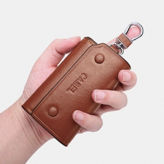 Män Pu Läder Retro Mini Multifunktion Keycain Enfärgad Plånbok
