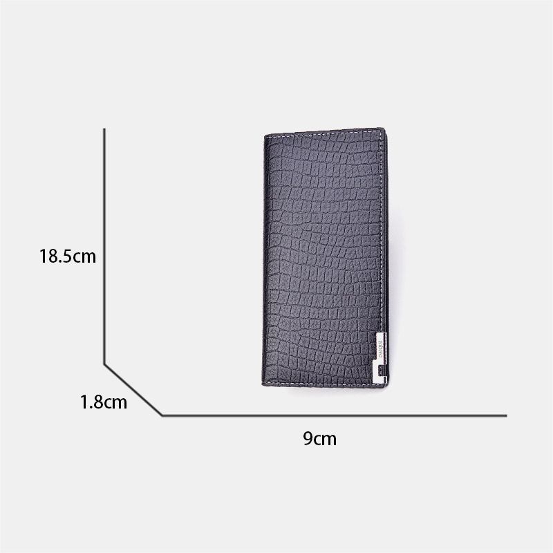 Män Pu Mjukt Läder Lång Bifold Tunn Myntväska Plånbok Stor Kapacitet Multi-card Slot Korthållare Penningklämma