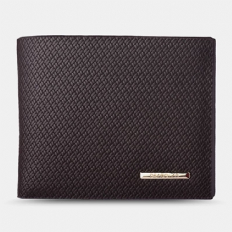Män Rutigt Mönster Bifold Kort Plånbok Business Präglad Tunn Multi-card Slot Korthållare Myntväska