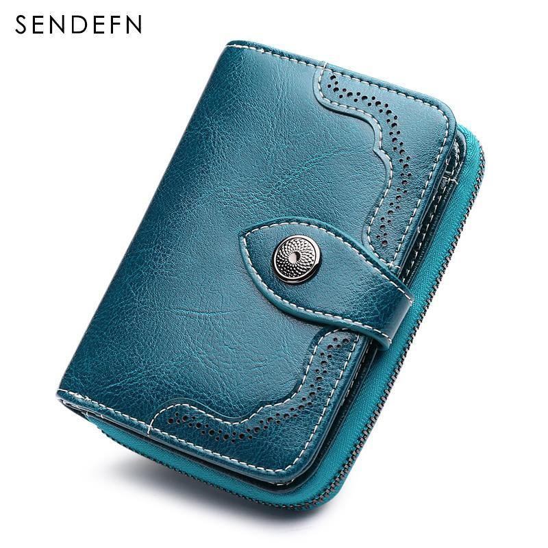 Sendefn Liten Plånbok Casual Damväskor Split Läder Kvalitet Kort Money Bag