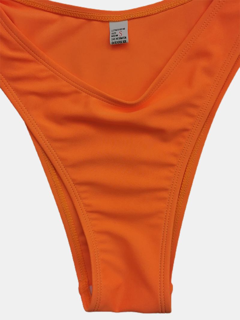 Dam Kontrastfärg Patchwork Tofs Trådlös Låg Midja Beach Badkläder One Piece