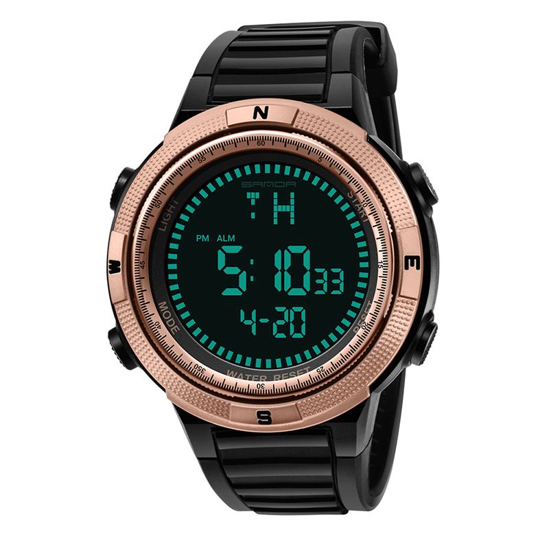 Digital Watch Herr Mode Silikon Armband Kalender Lysande Display Utomhus Sport Watch