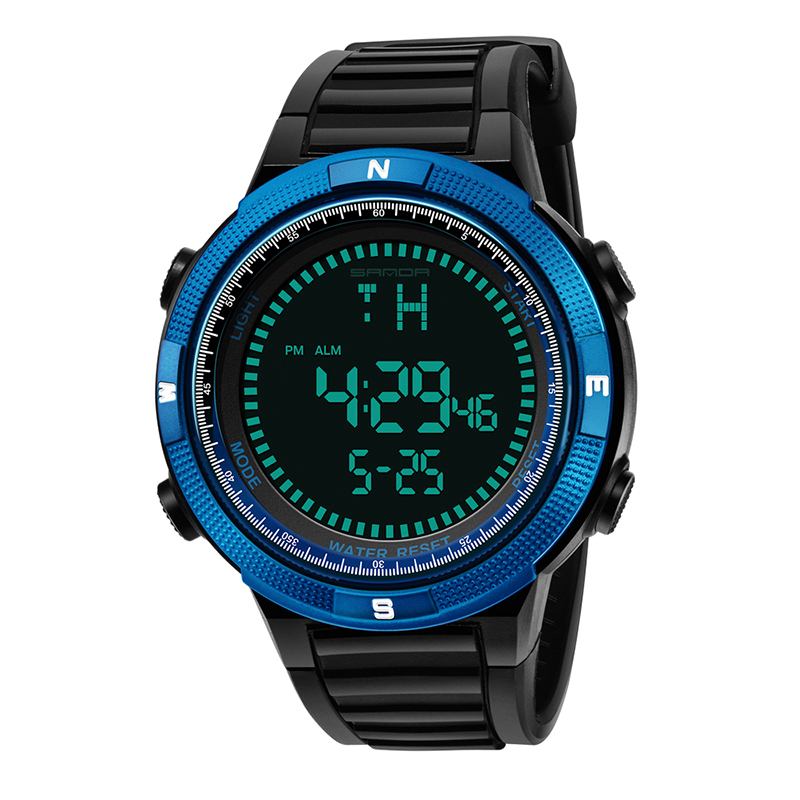 Digital Watch Herr Mode Silikon Armband Kalender Lysande Display Utomhus Sport Watch