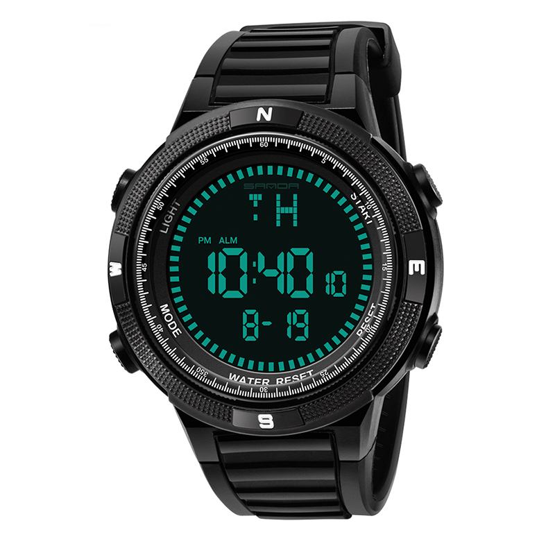 Digital Watch Herr Mode Silikon Armband Kalender Lysande Display Utomhus Sport Watch