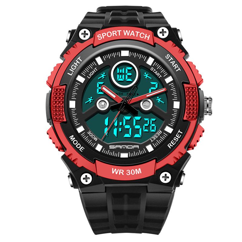 Dual Display 30m Vattentät Utomhussport Militärmode Led Digital Klocka