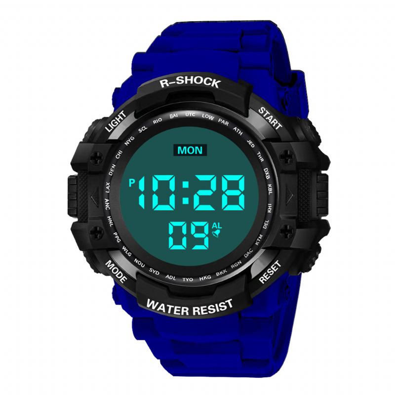Män Män Lysande Display Stoppur Väckarklocka Digital Watch