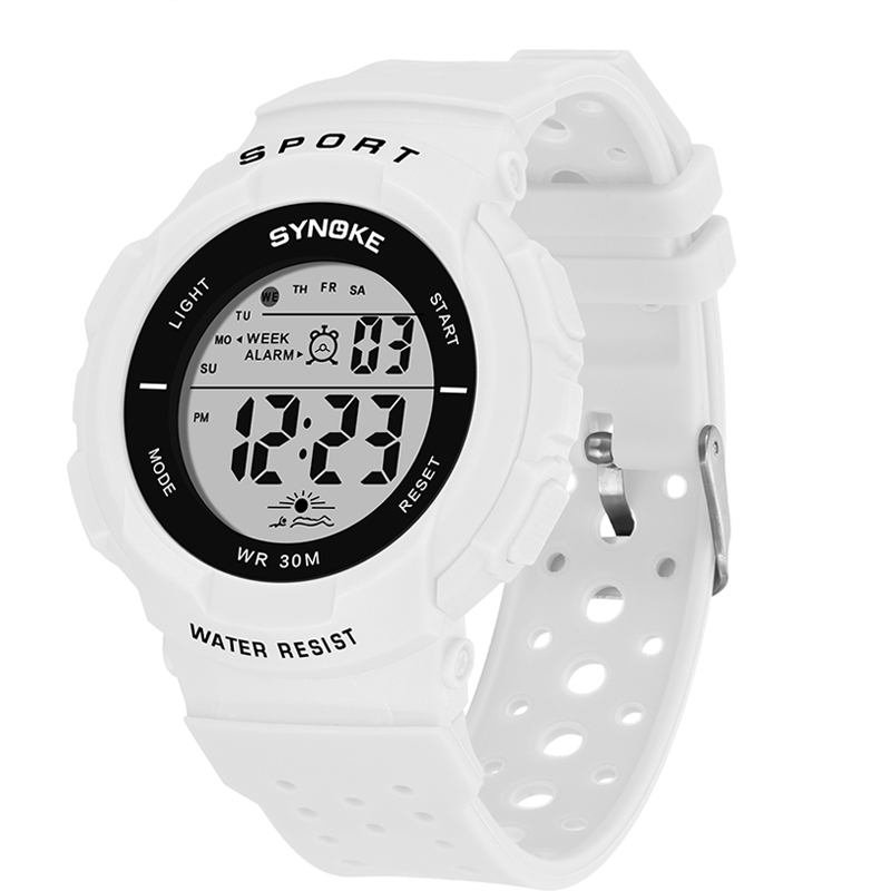 Mode Watch 3atm Vattentät El Ljus Flerfunktion Färgglad Led Sport Digital Watch