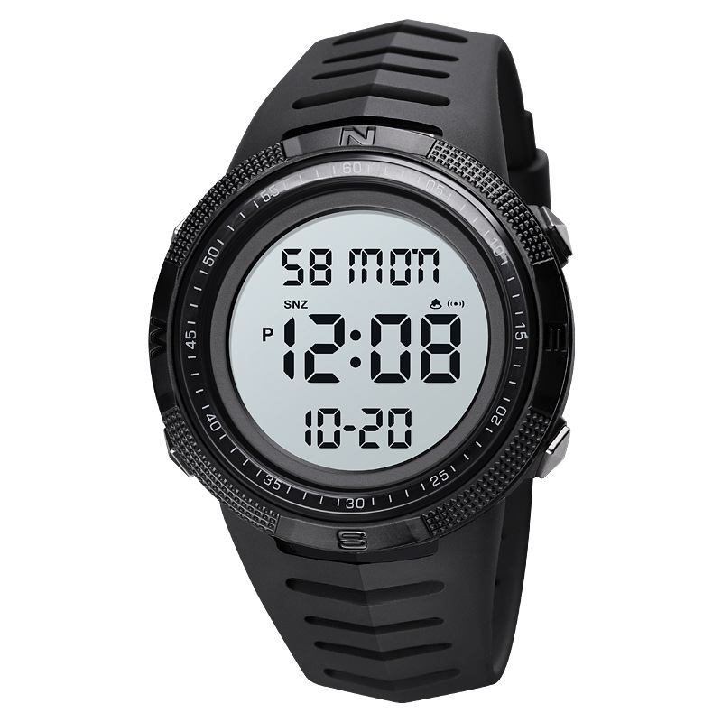 Sportklocka Datum Vecka Display Kronograf Stoppur Vattentät Led Natt Digital Watch