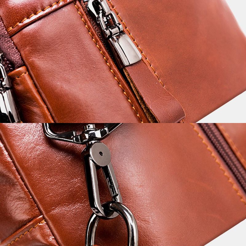 Bröstväska I Äkta Läder För Män Axelväska Crossbody-väska First Layer Trend Mode Bag