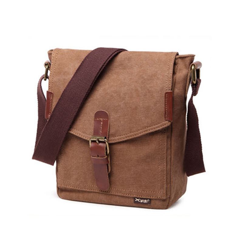 Canvas Fritid Axelväska Messenger Bag För Män