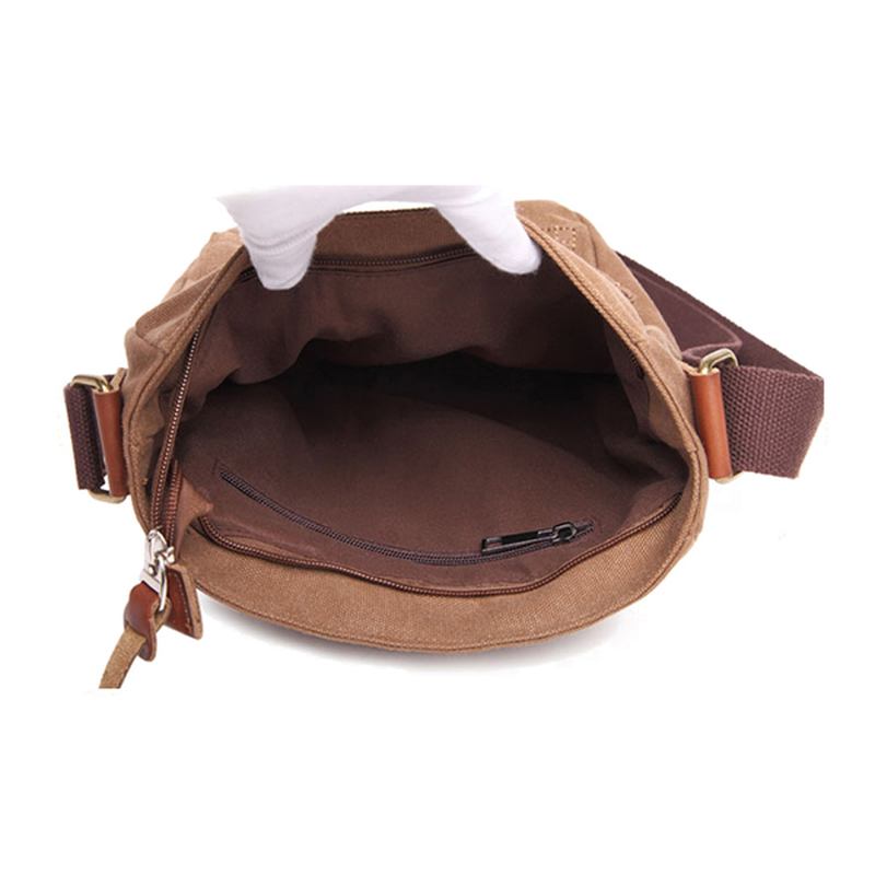 Canvas Fritid Axelväska Messenger Bag För Män