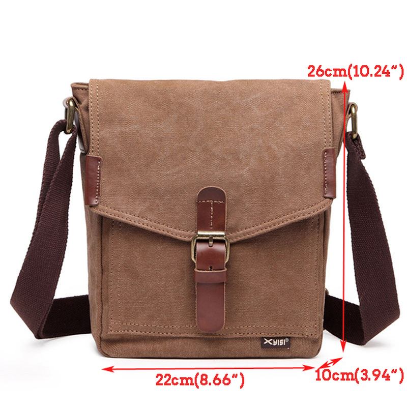 Canvas Fritid Axelväska Messenger Bag För Män