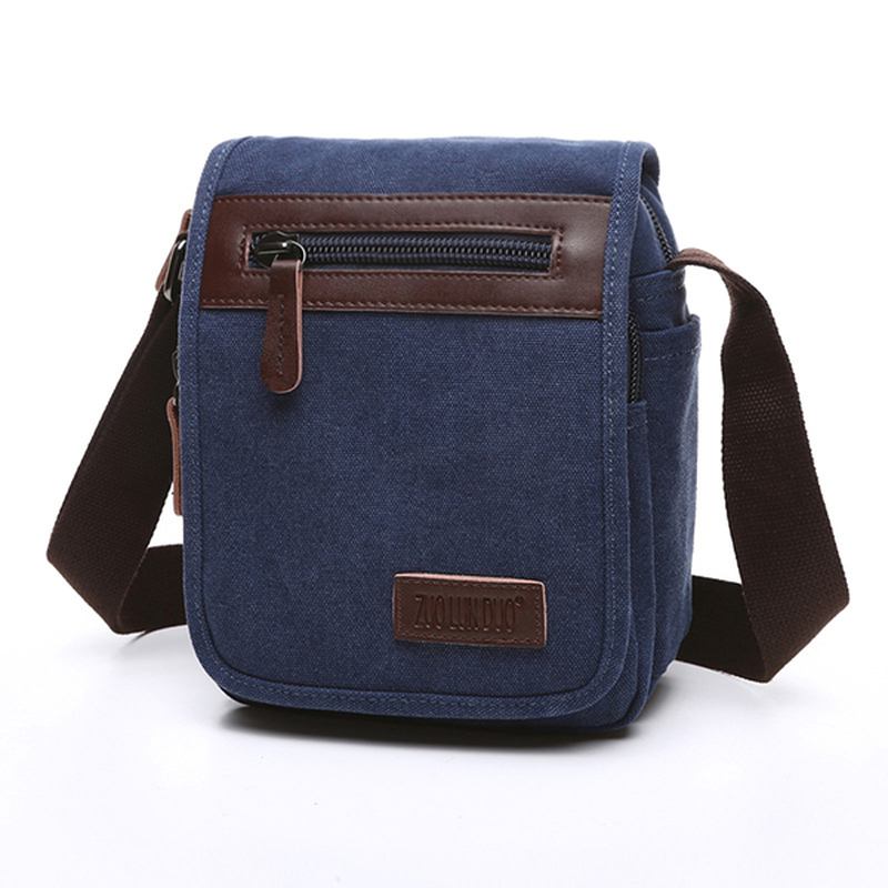 Canvas Retro Shoulder Crossbody Bag Casual Outdoor Herr Axelväska