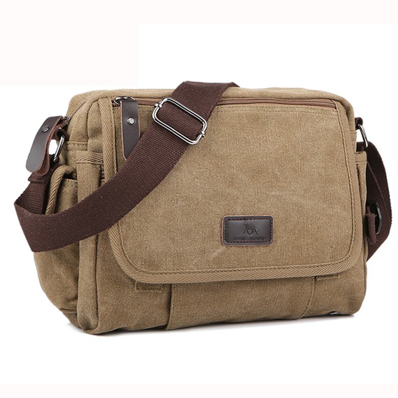 Canvas Utomhus Resor Fritid Shoulder Herr Dam Retro Kapacitet Crossbody Bag