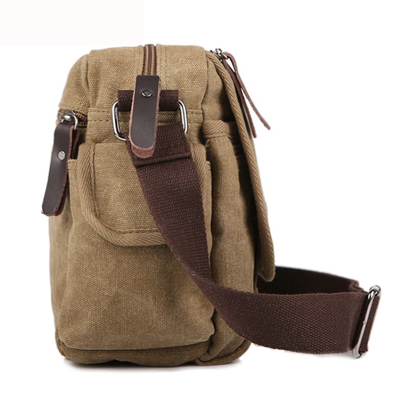 Canvas Utomhus Resor Fritid Shoulder Herr Dam Retro Kapacitet Crossbody Bag