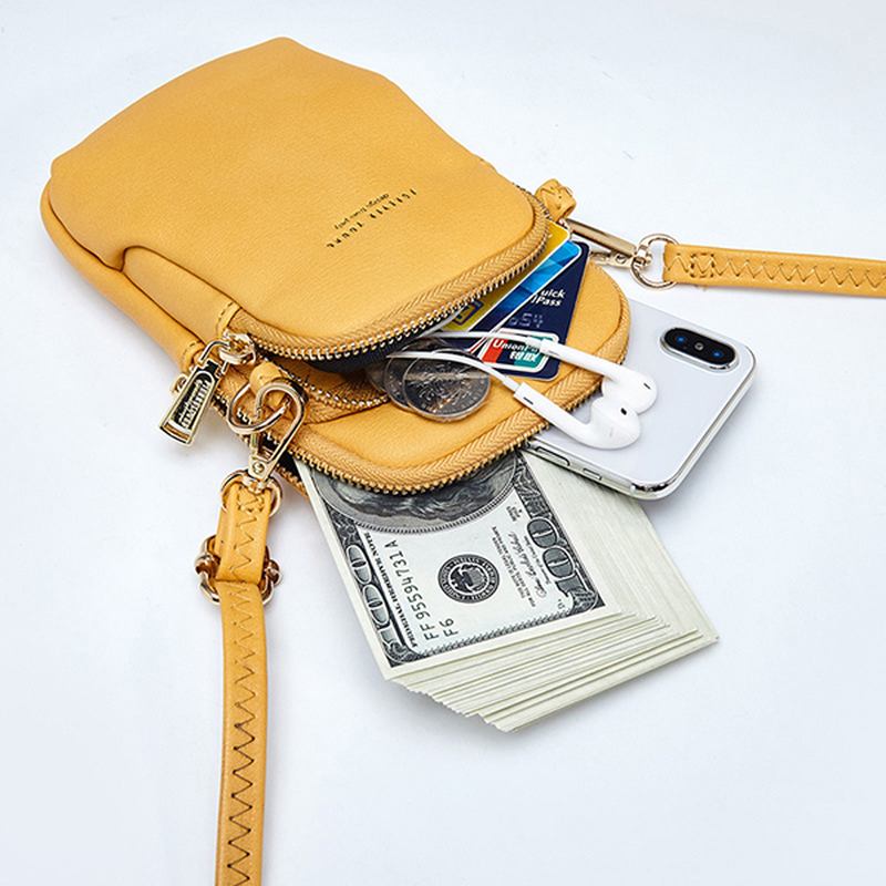 Dam Casual Crossbody-väska Solid Telefonväska Axelväska